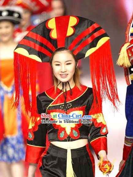 Chinese Minority Ethnic Clothing Stage Performance Costumes Set