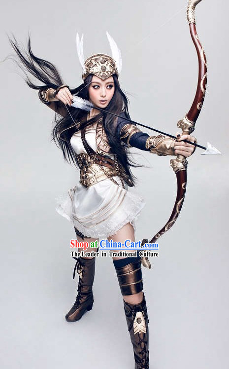 Ancient Chinese Archer Beauty Costumes Cosplay Full Set