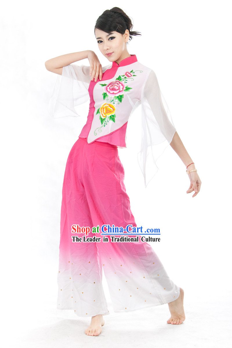 Chinese Yangge Dance Costume Complete Set