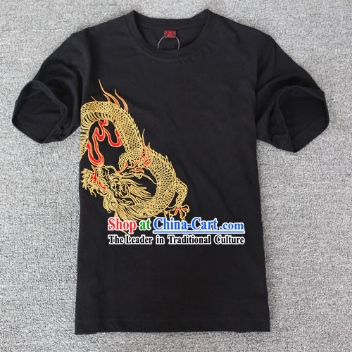 Dragon Dancing Dancer Embroidered T-shirt