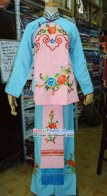 Ancient Chinese Opera Stage Performance Slave Girl Costumes Complete Set