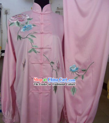 Chinese Silk Flower Butterfly Love Kung Fu Competition Suit