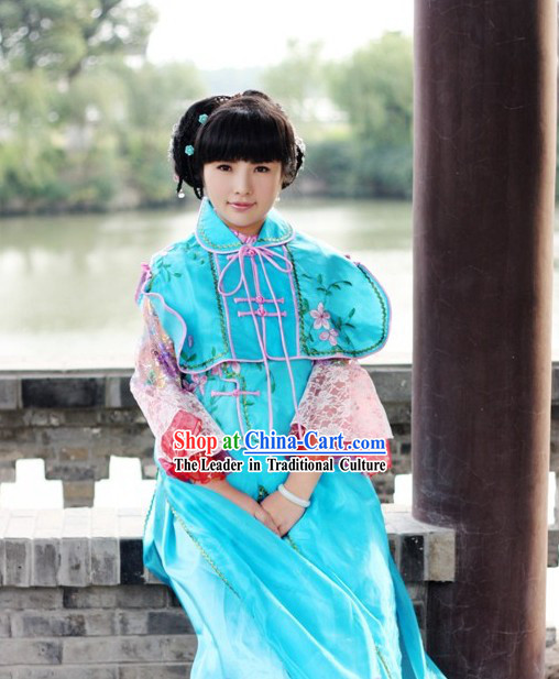 Ancient Chinese Fan Dance Costumes Complete Set