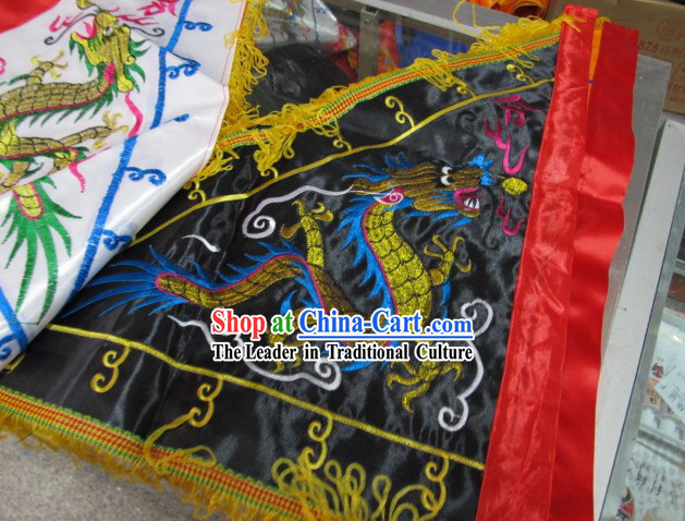 Traditional Chinese Dragon Black Signal Flag
