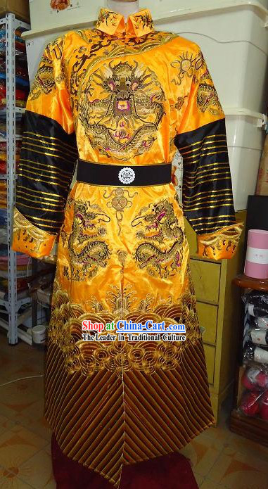 Qing Dynasty Embroidered Dragon Robe for Emperor