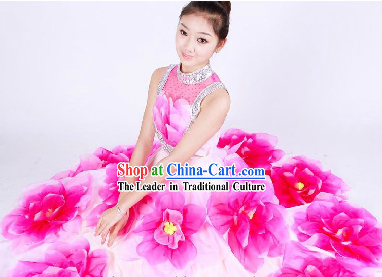 Chinese Stage Opening Dance Flower Costumes for Women