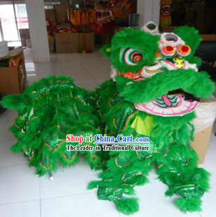 Supreme Green Lion Dance Head and Costumes Complete Set