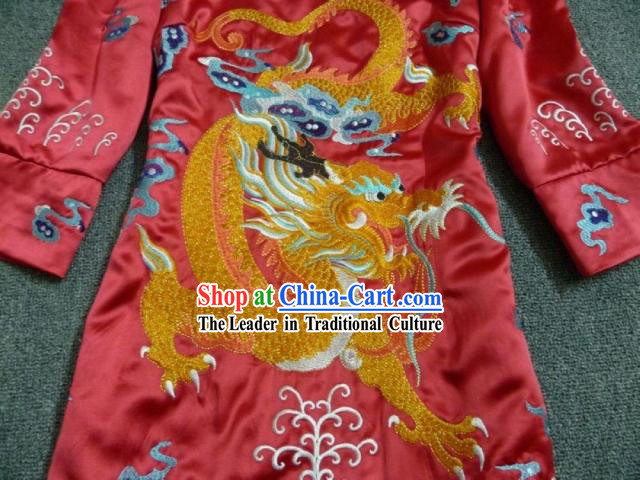 Chinese New Year Golden Embroidered Dragon Dress