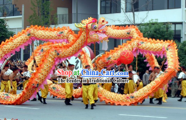 50 Meters Long Beijing Olympic Games Dragon Dance Costumes Complete Set