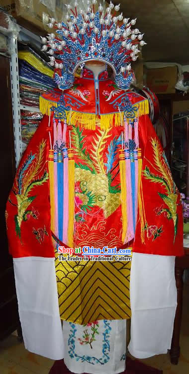 Chinese Classic Beijing Opera Huadan Costumes and Phoenix Coronet Complete Set