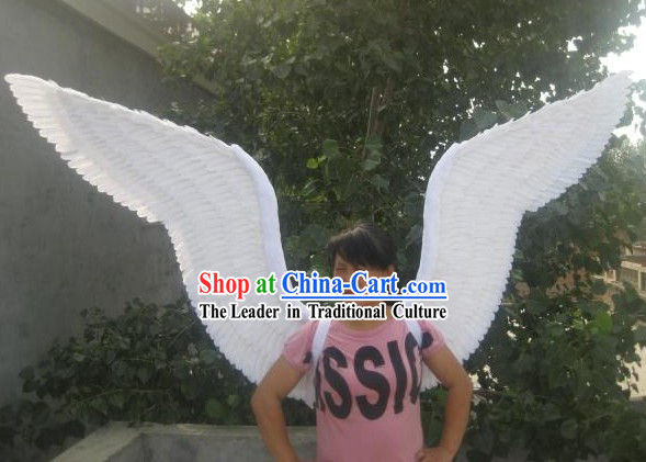 Handmade Pure White Long Feather Angel Wings Dance Performance Prop