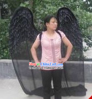 Handmade Black Long Feather Angel Wings Dance Performance Prop