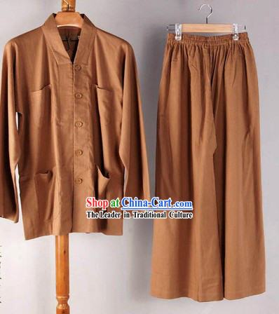Chinese Classic Monk Clothing Complete Set for Men