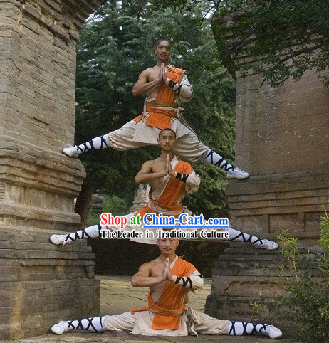 Ancient Chinese Shaolin One Shoulder Martial Arts Arhat Clothes for Men
