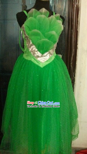 Green Chinese Flower Dancing Costume for Women