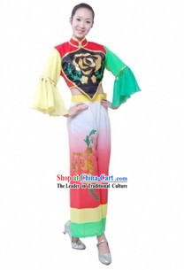 Chinese Han Ethnic Fan Dance Costumes for Women