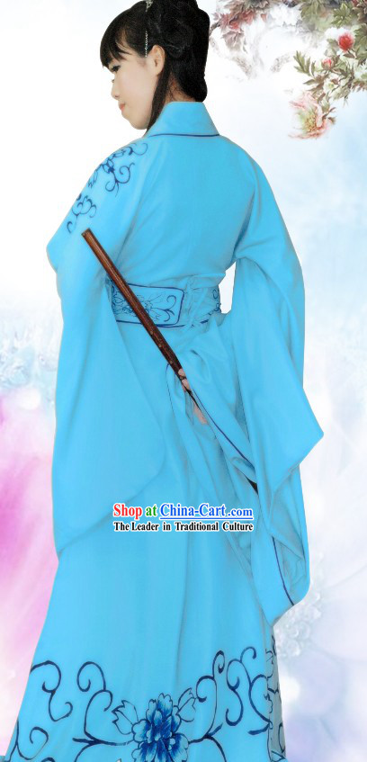 Traditional Chinese Hand Painted Female Hanfu Clothing