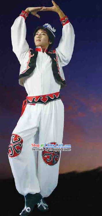 Chinese Xinjiang Dance Costume and Hat for Men