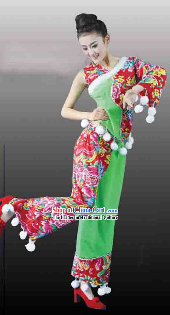 Chinese Festival Celebration Folk Dance Costume for Women