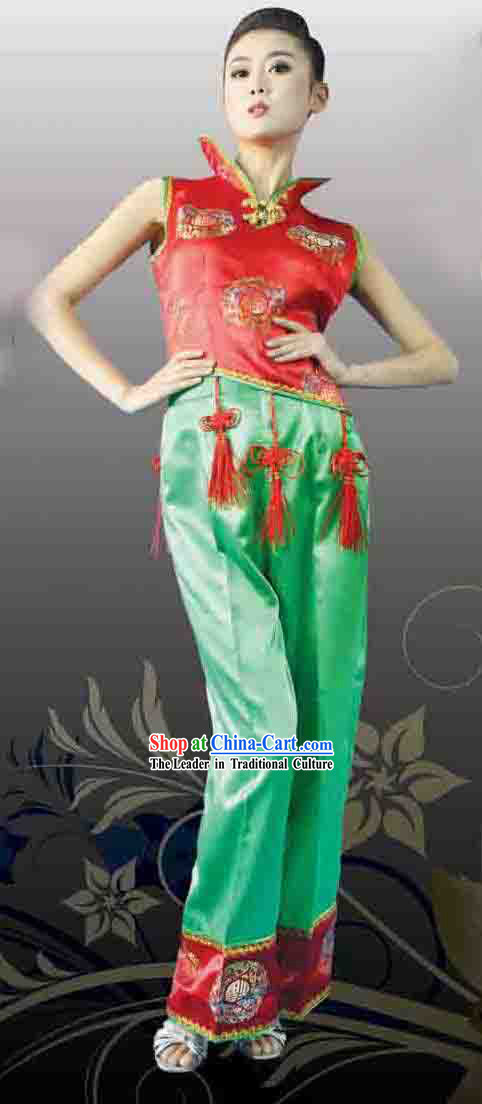Chinese Han Ethnic Folk Dancing Costume for Women