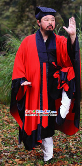 Chinese Classical Daoist Priest Robe and Hat