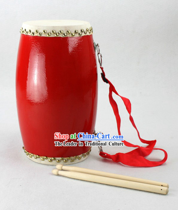 Traditional Chinese Red Waist Drum