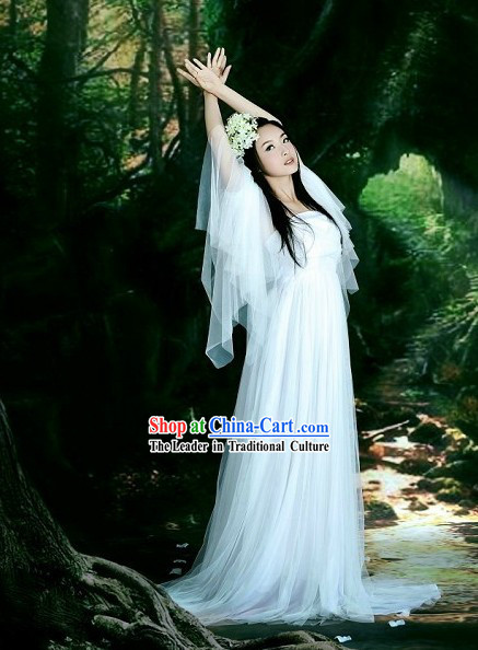 Ancient Chinese White Fairy Costumes