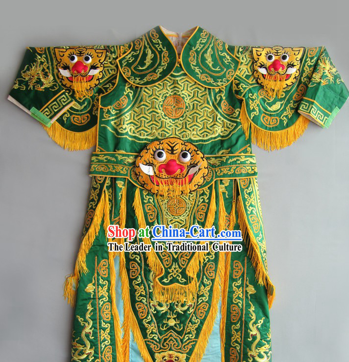 Ancient Chinese Embroidered Tiger Armor Costumes for Men