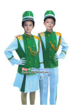 Traditional Chinese Green School Band 2 Uniforms for Boys and Girls