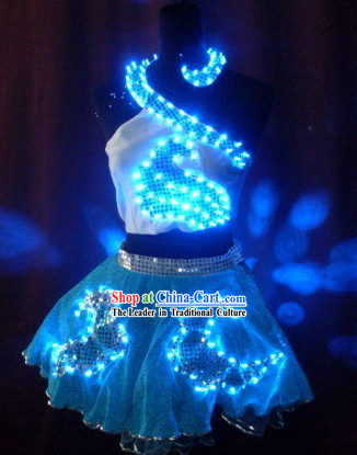 Electric LED Lights Dance Costumes Complete Set