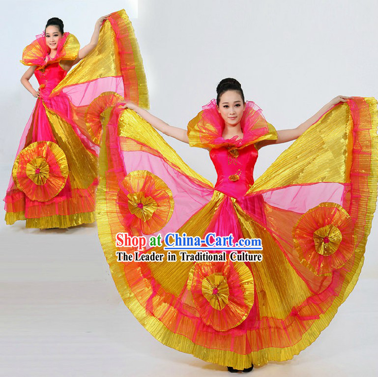 Traditional Chinese Accompany Dance Costumes for Women