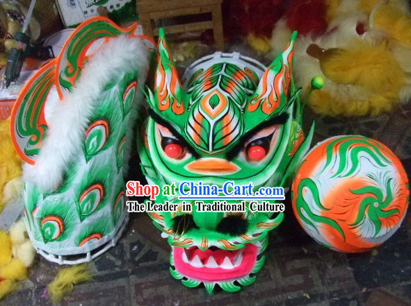 Supreme Vivid Green Luminous Dragon Dancing Costume Complete Set