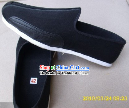 Traditional Chinese Black Taoist Cloud Shoes for Men