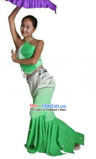 Light Green Lotus Chinese Classic Dance Costumes for Women