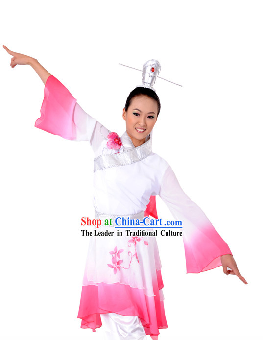 Chinese Classical Zhu Yingtai Color Transition Dance Costume and Headpiece Complete Set for Women