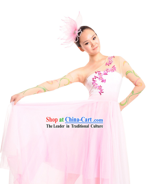 Chinese Modern Dance Costume and Headpiece for Women