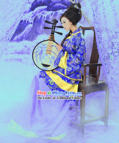 Traditional Chinese Blue Minguo Female Clothing