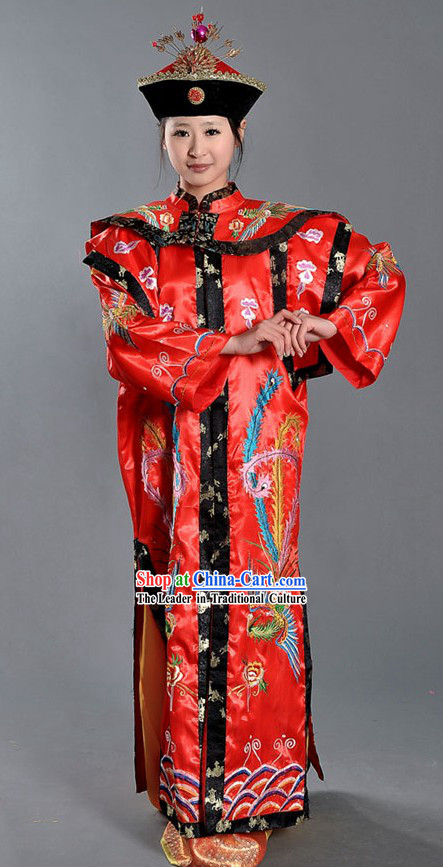 Stage Performance Chinese Empress Costumes and Hat for Women
