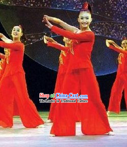 Chinese Red Modern Dance Costume for Women