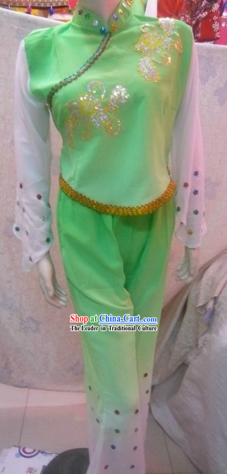 Chinese Classical Color Transition Fan Dance Costume
