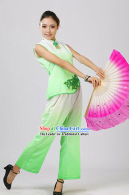 Chinese Color Transition Yangge Dancing Costume for Women
