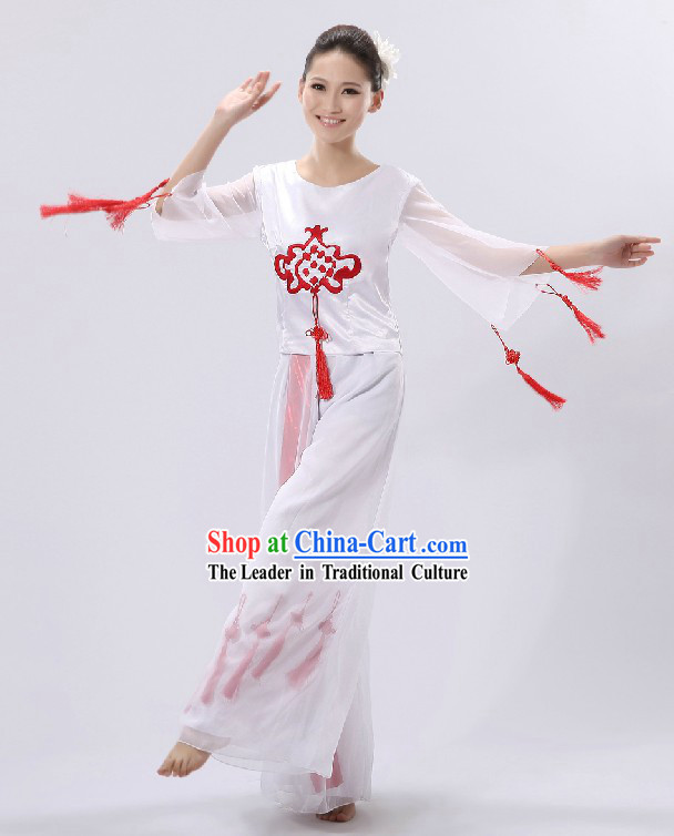 Traditional Chinese Mandarin Red Knot Dance Costume for Women