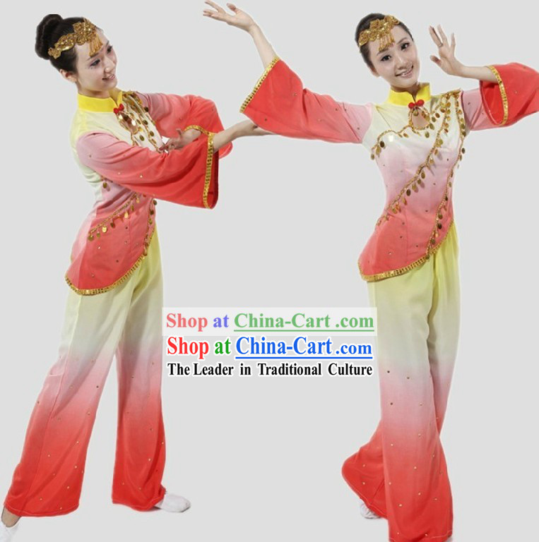 Traditional Chinese Fan Dance Costume for Women