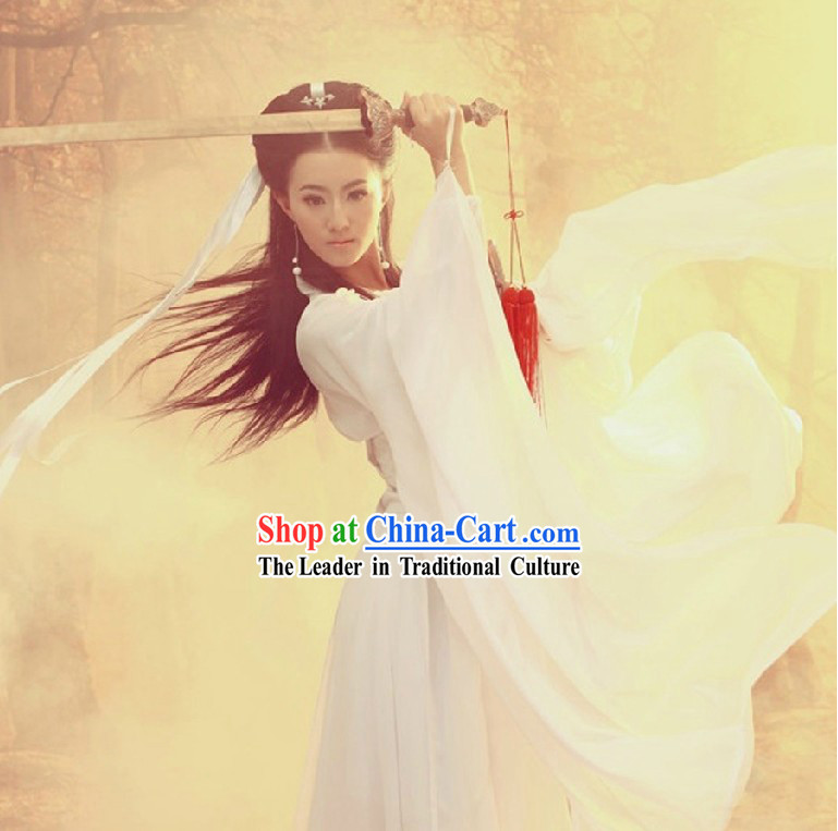 Ancient Chinese White Hanfu Clothing for Women
