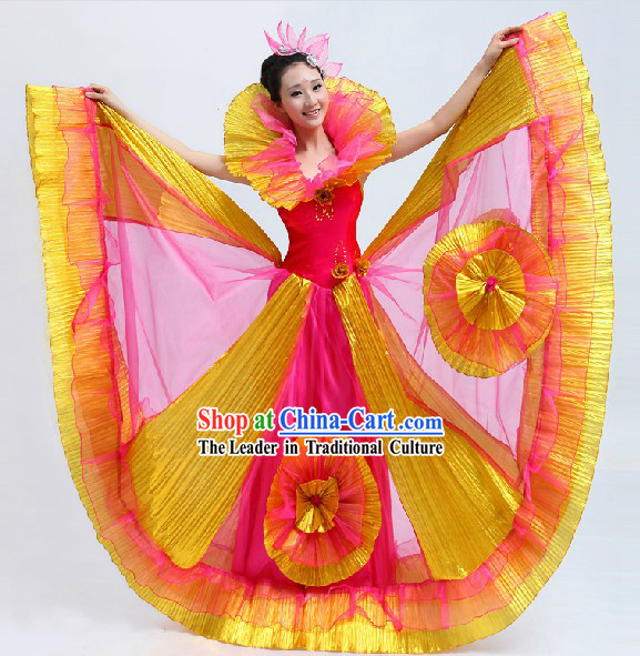 Chinese Classical Stage Performance Accompany Dancing Costume for Women