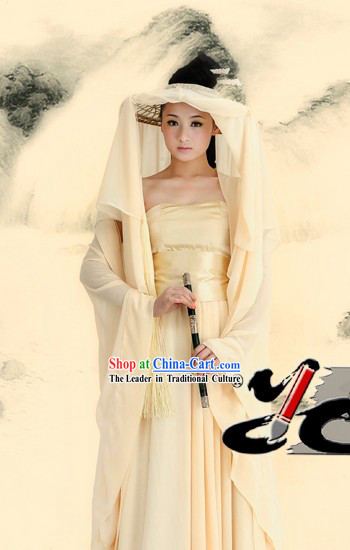 Ancient Tang Dynasty Chinese Mysterious Beauty Costumes and Hat