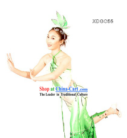 Traditional Chinese He Tang Yue Se Dance Costumes and Head Pieces for Women
