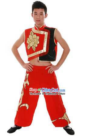 Chinese Stage Performance Dragon Dancer Uniform for Men