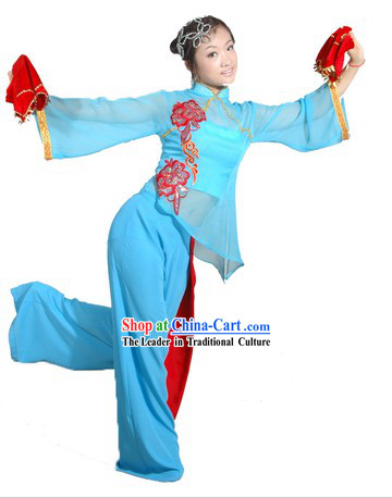 Chinese Stage Performance Fan Dancer Uniform for Women