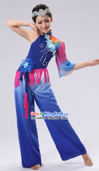 Chinese Fan Dance Costume for Lady